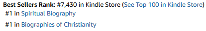 2026 Bestseller in Spiritual Biography and Biographies of Christianity